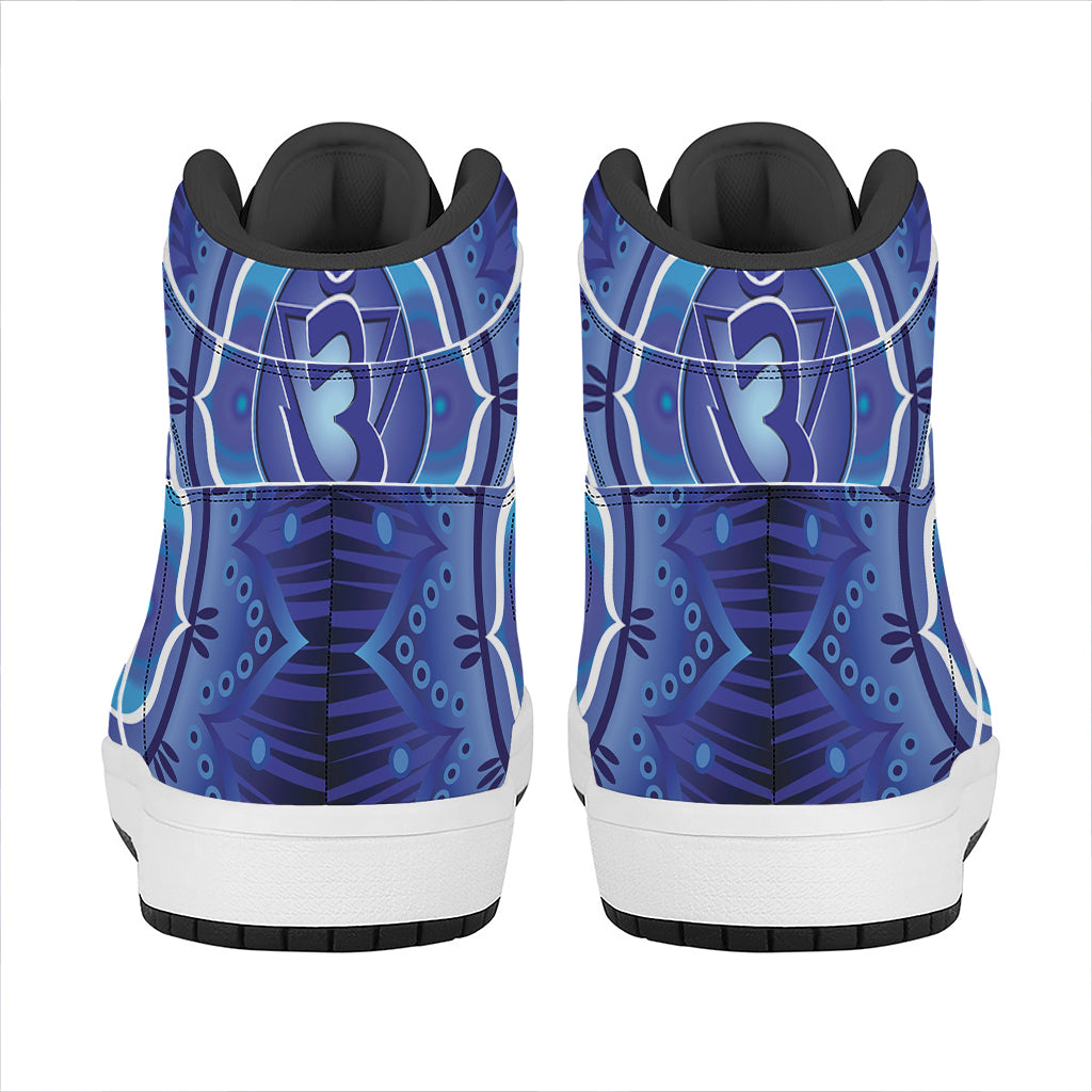 Ajna Chakra Mandala Print High Top Leather Sneakers