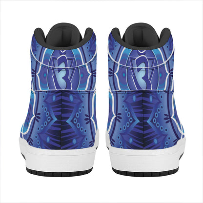Ajna Chakra Mandala Print High Top Leather Sneakers