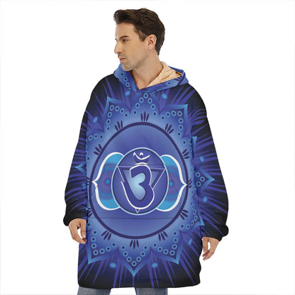 Ajna Chakra Mandala Print Hoodie Blanket