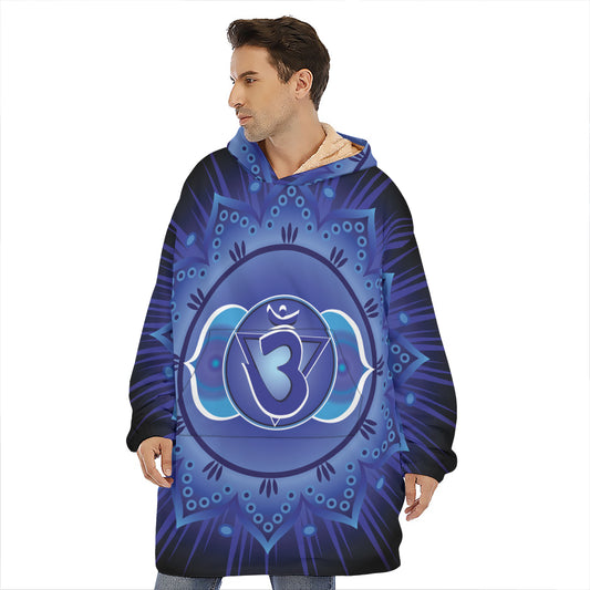 Ajna Chakra Mandala Print Hoodie Blanket