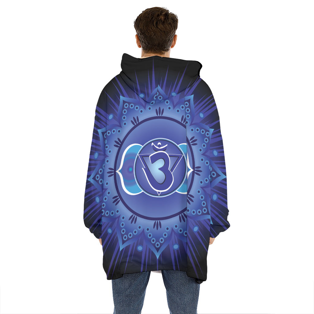 Ajna Chakra Mandala Print Hoodie Blanket