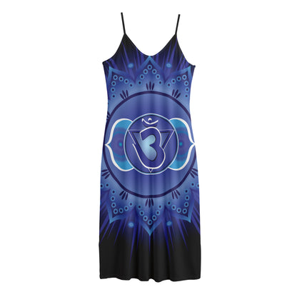 Ajna Chakra Mandala Print Jersey Midi Cami Dress