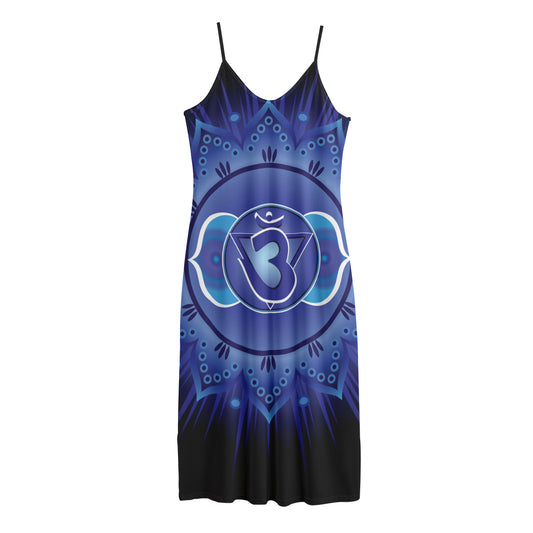 Ajna Chakra Mandala Print Jersey Midi Cami Dress