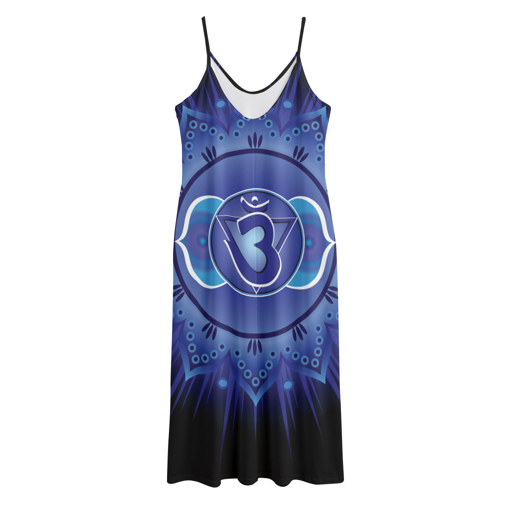 Ajna Chakra Mandala Print Jersey Midi Cami Dress