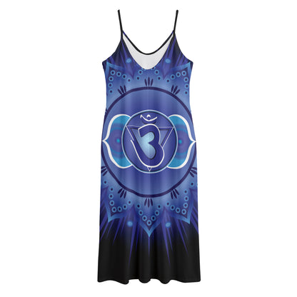 Ajna Chakra Mandala Print Jersey Midi Cami Dress