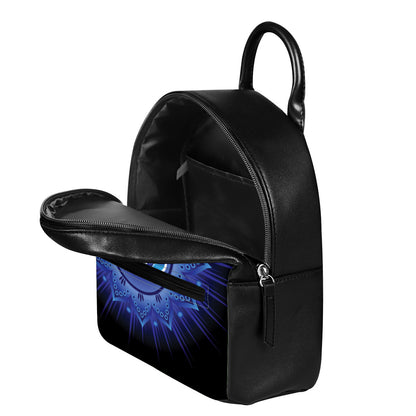 Ajna Chakra Mandala Print Leather Backpack