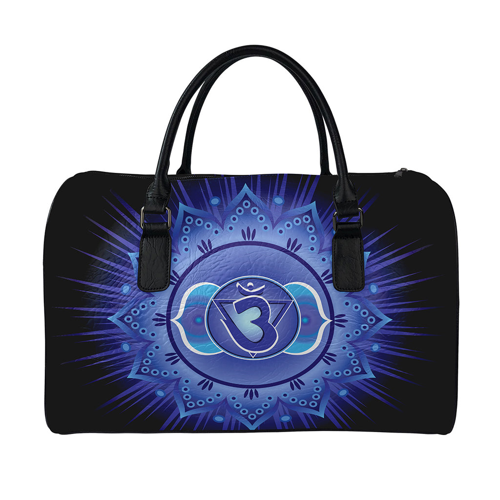 Ajna Chakra Mandala Print Leather Duffle Bag