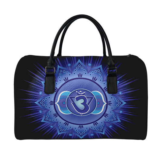 Ajna Chakra Mandala Print Leather Duffle Bag