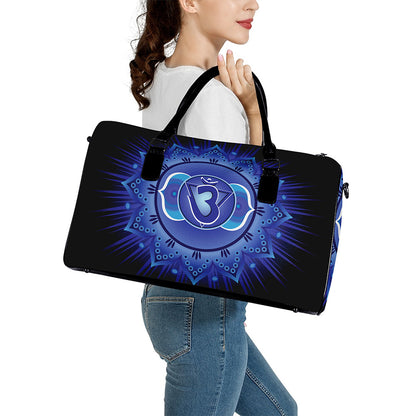 Ajna Chakra Mandala Print Leather Duffle Bag