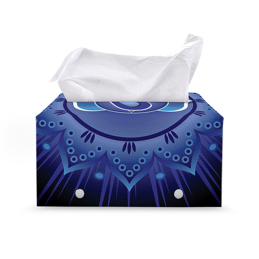 Ajna Chakra Mandala Print Leather Tissue Box Cover