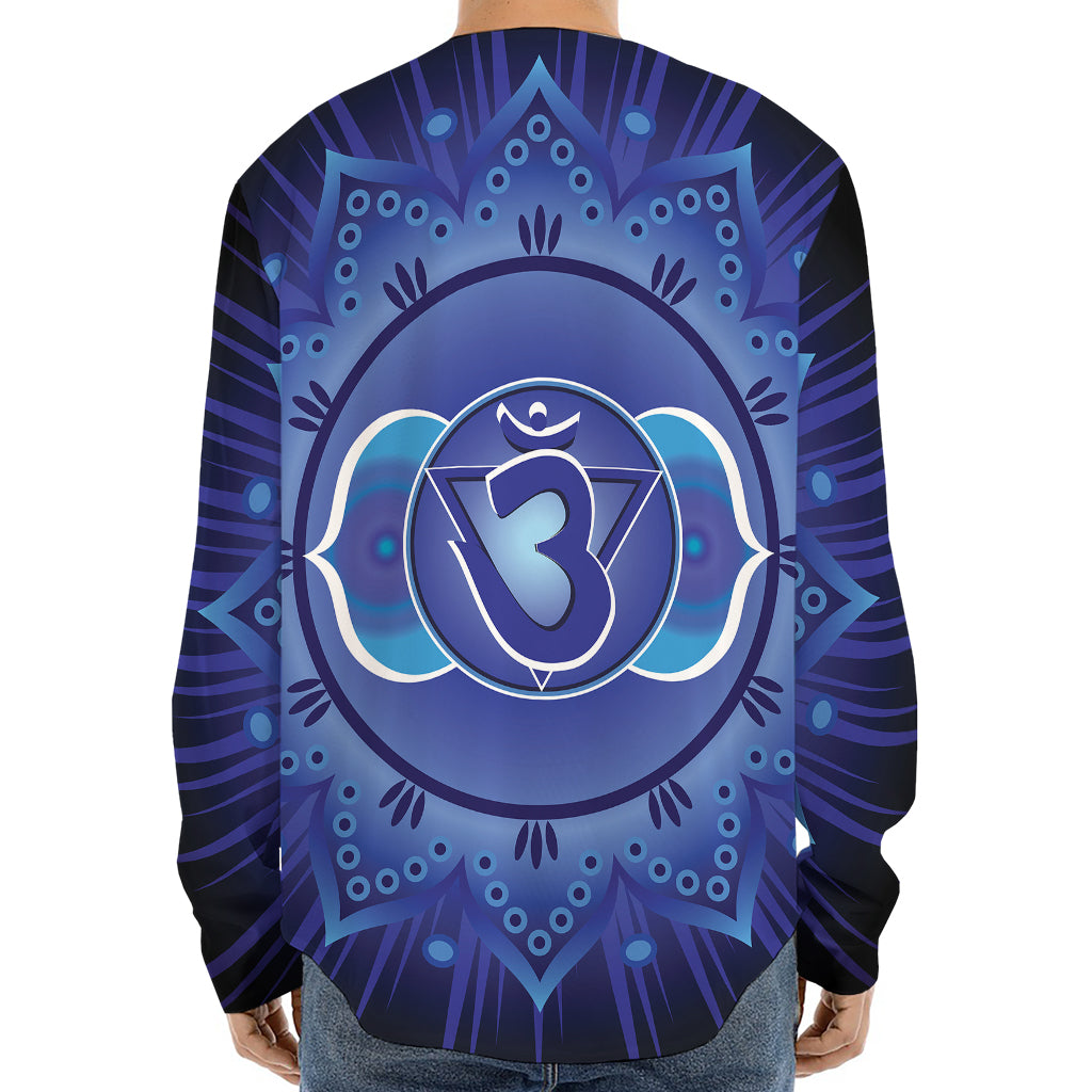 Ajna Chakra Mandala Print Long Sleeve Baseball Jersey