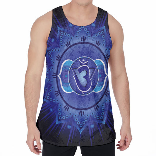 Ajna Chakra Mandala Print Men's Velvet Tank Top