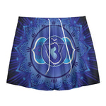 Ajna Chakra Mandala Print Mesh Shorts