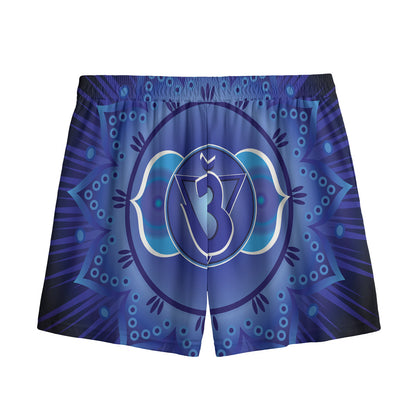 Ajna Chakra Mandala Print Mesh Shorts