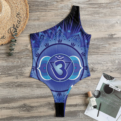 Ajna Chakra Mandala Print One Shoulder Bodysuit