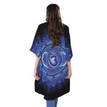 Ajna Chakra Mandala Print Open Front Beach Cover Up