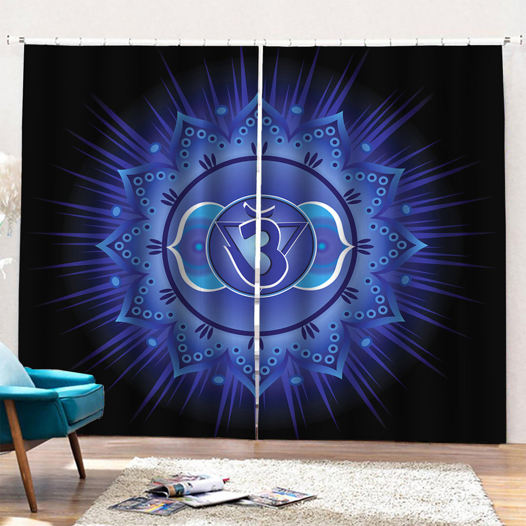 Ajna Chakra Mandala Print Pencil Pleat Curtains