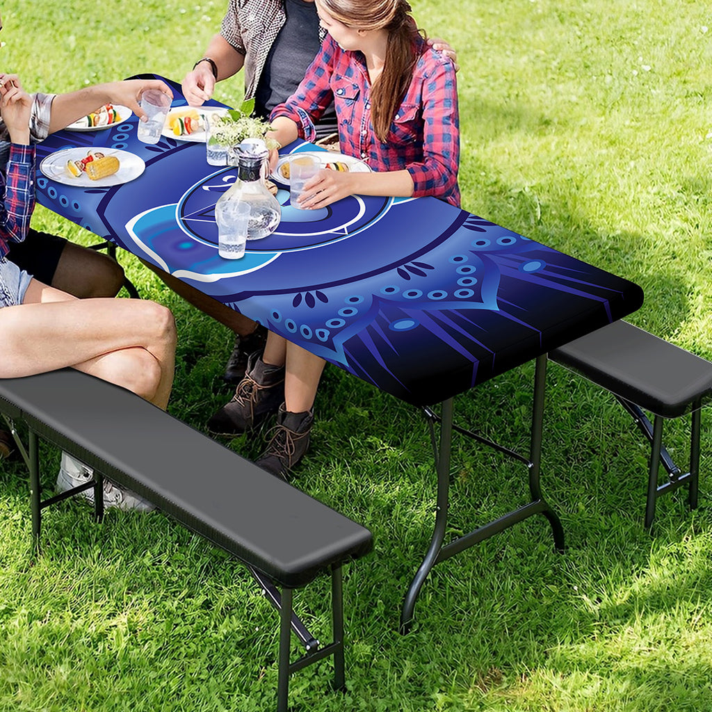Ajna Chakra Mandala Print Picnic Table Cover