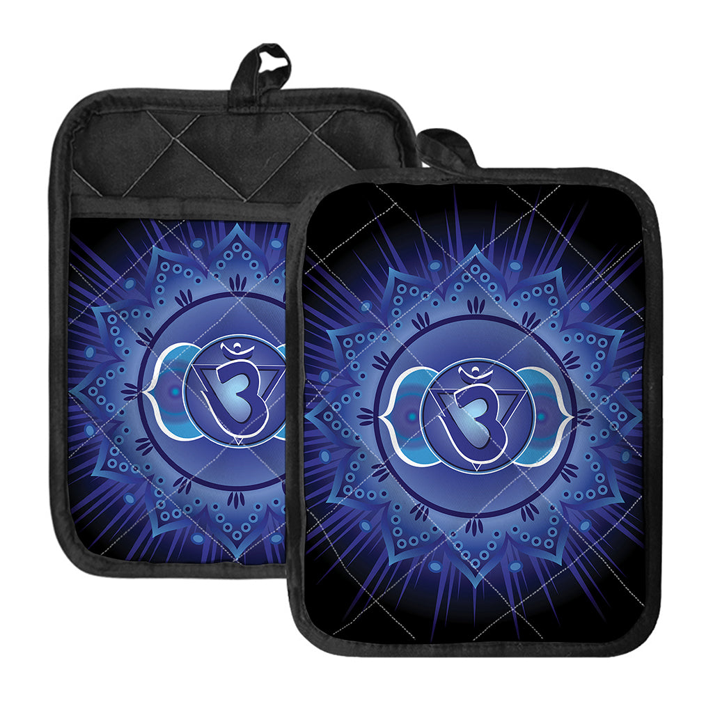 Ajna Chakra Mandala Print Pot Holders With Pocket