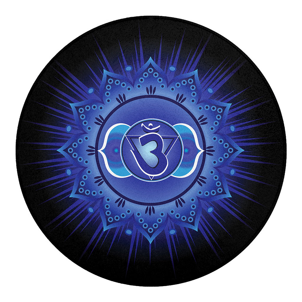 Ajna Chakra Mandala Print Round Blanket