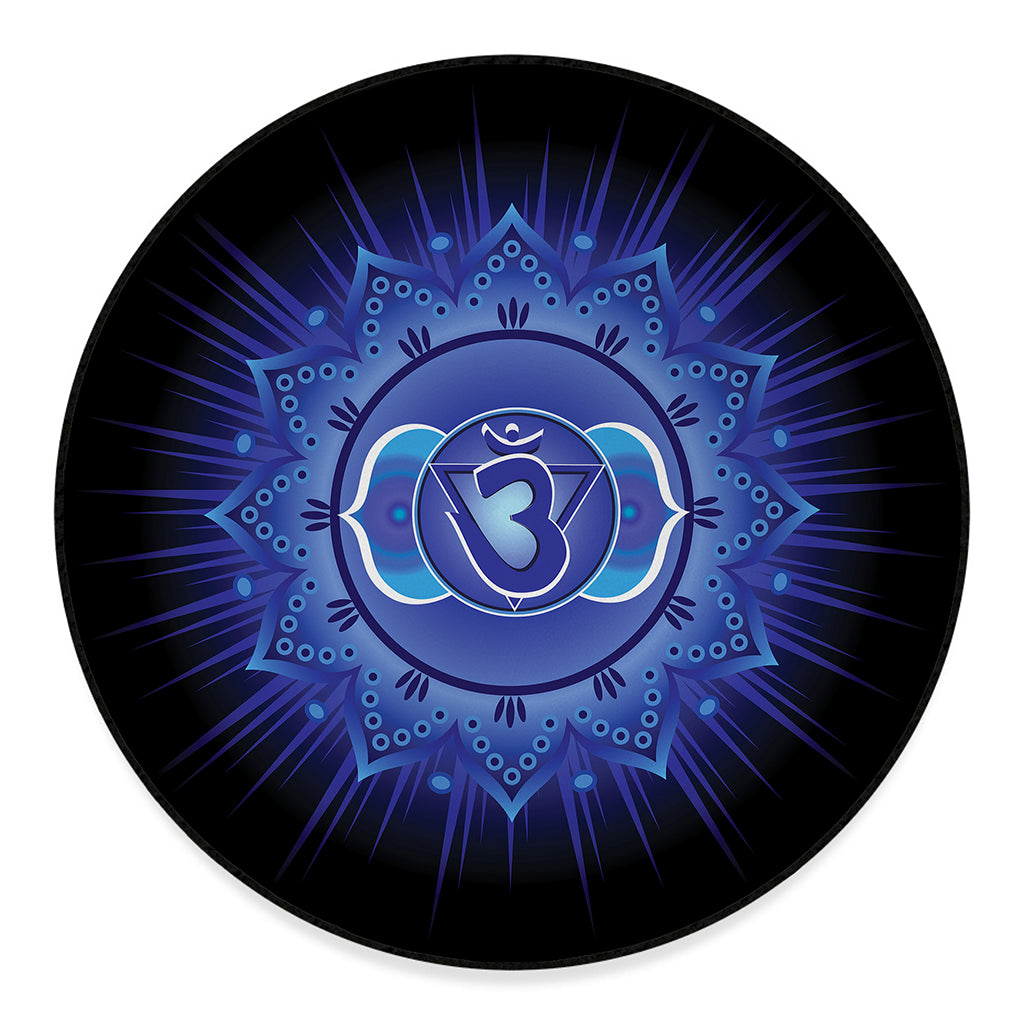 Ajna Chakra Mandala Print Round Floor Mat