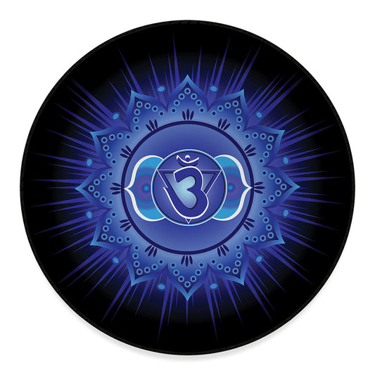 Ajna Chakra Mandala Print Round Floor Mat