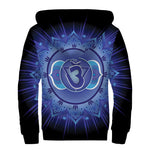 Ajna Chakra Mandala Print Sherpa Lined Zip Up Hoodie