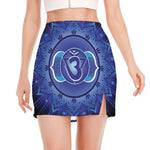 Ajna Chakra Mandala Print Side Slit Mini Skirt