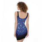 Ajna Chakra Mandala Print Sleeveless Bodycon Dress