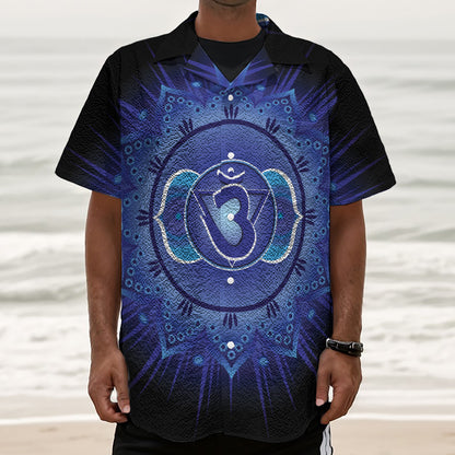 Ajna Chakra Mandala Print Textured Short Sleeve Shirt