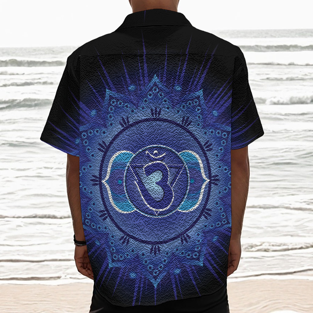 Ajna Chakra Mandala Print Textured Short Sleeve Shirt