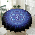 Ajna Chakra Mandala Print Waterproof Round Tablecloth