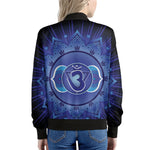 Ajna Chakra Mandala Print Women's Bomber Jacket