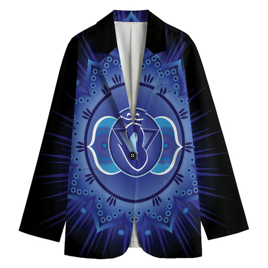 Ajna Chakra Mandala Print Women's Cotton Blazer