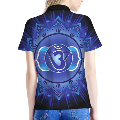 Ajna Chakra Mandala Print Women's Polo Shirt