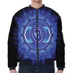 Ajna Chakra Mandala Print Zip Sleeve Bomber Jacket