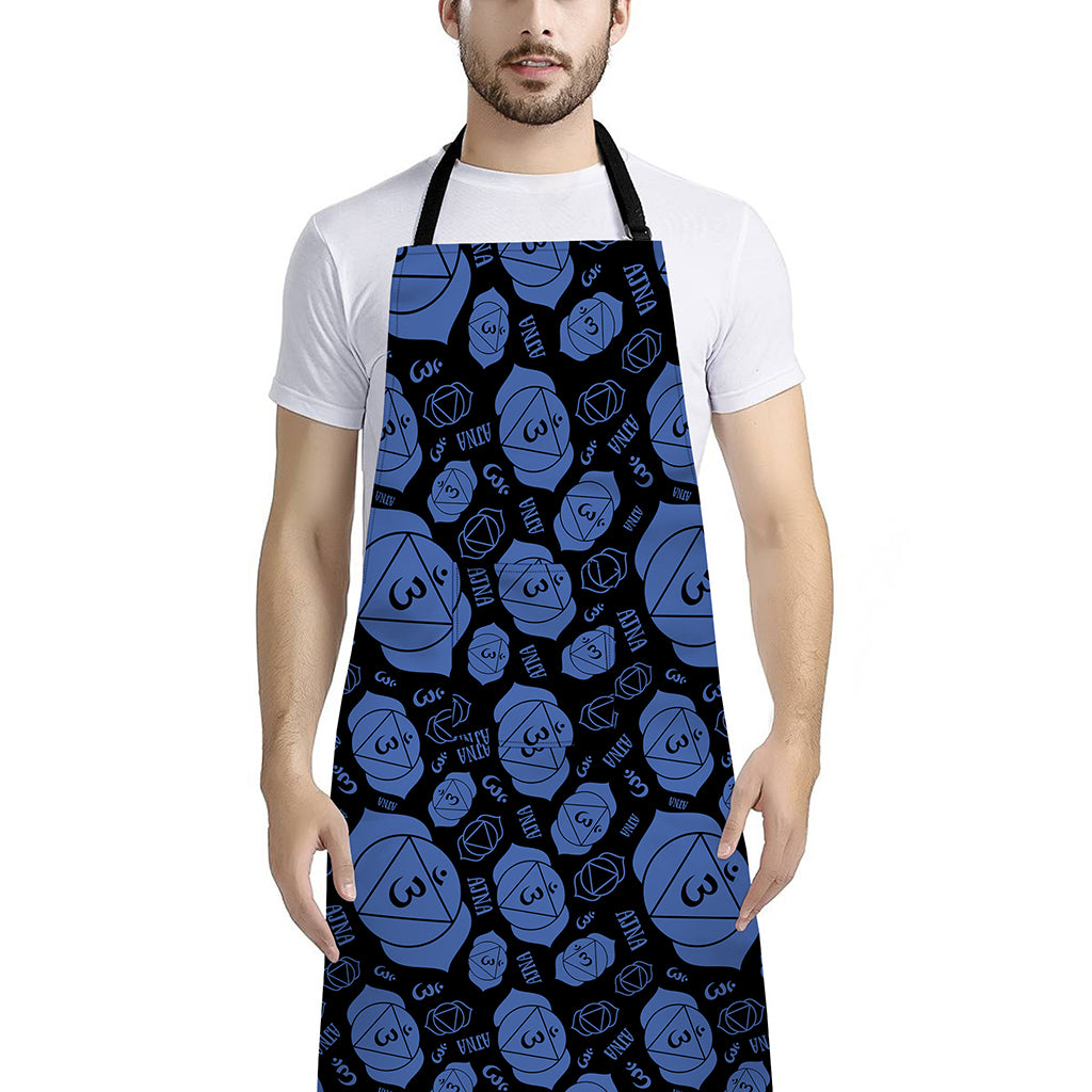 Ajna Chakra Pattern Print Bib Apron With Pocket
