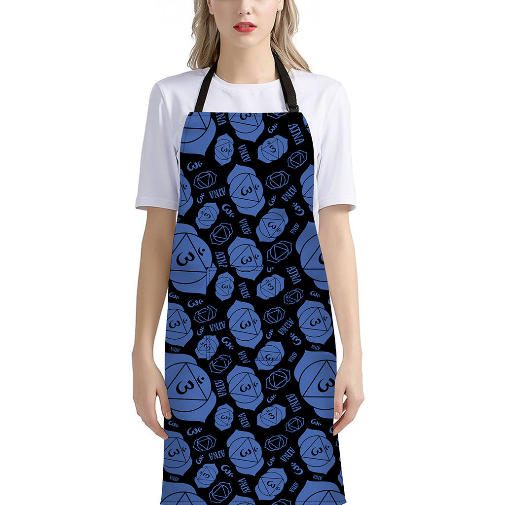 Ajna Chakra Pattern Print Bib Apron With Pocket