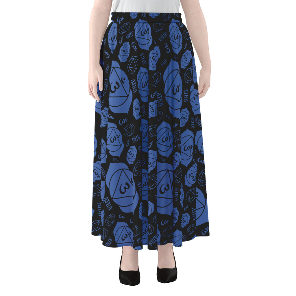 Ajna Chakra Pattern Print Chiffon Maxi Skirt