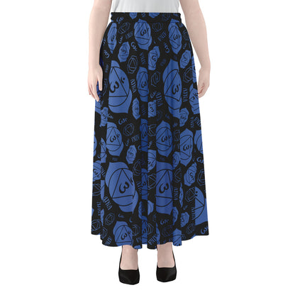 Ajna Chakra Pattern Print Chiffon Maxi Skirt