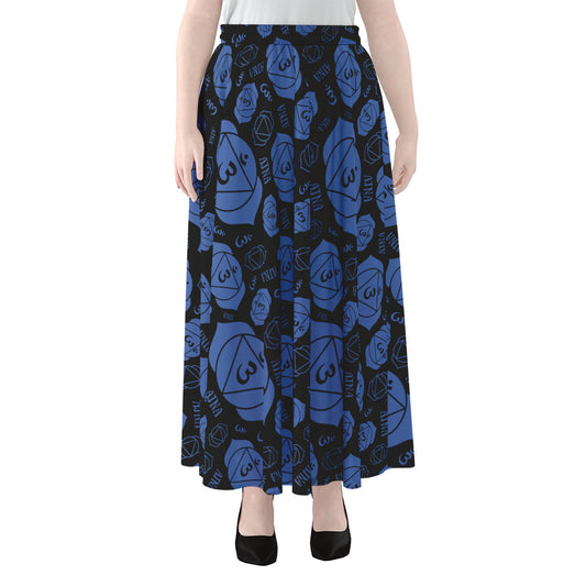 Ajna Chakra Pattern Print Chiffon Maxi Skirt