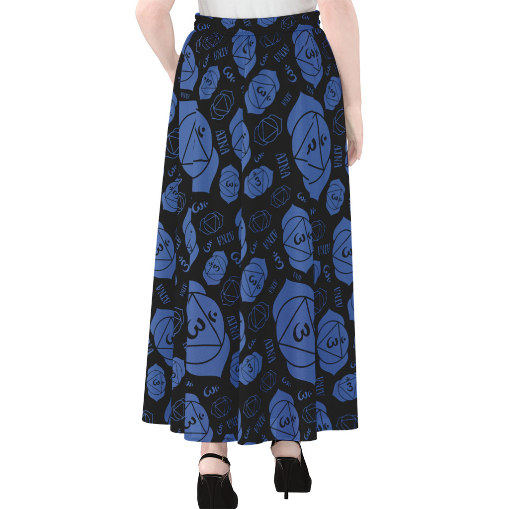 Ajna Chakra Pattern Print Chiffon Maxi Skirt