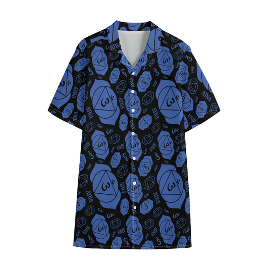 Ajna Chakra Pattern Print Cotton Hawaiian Shirt