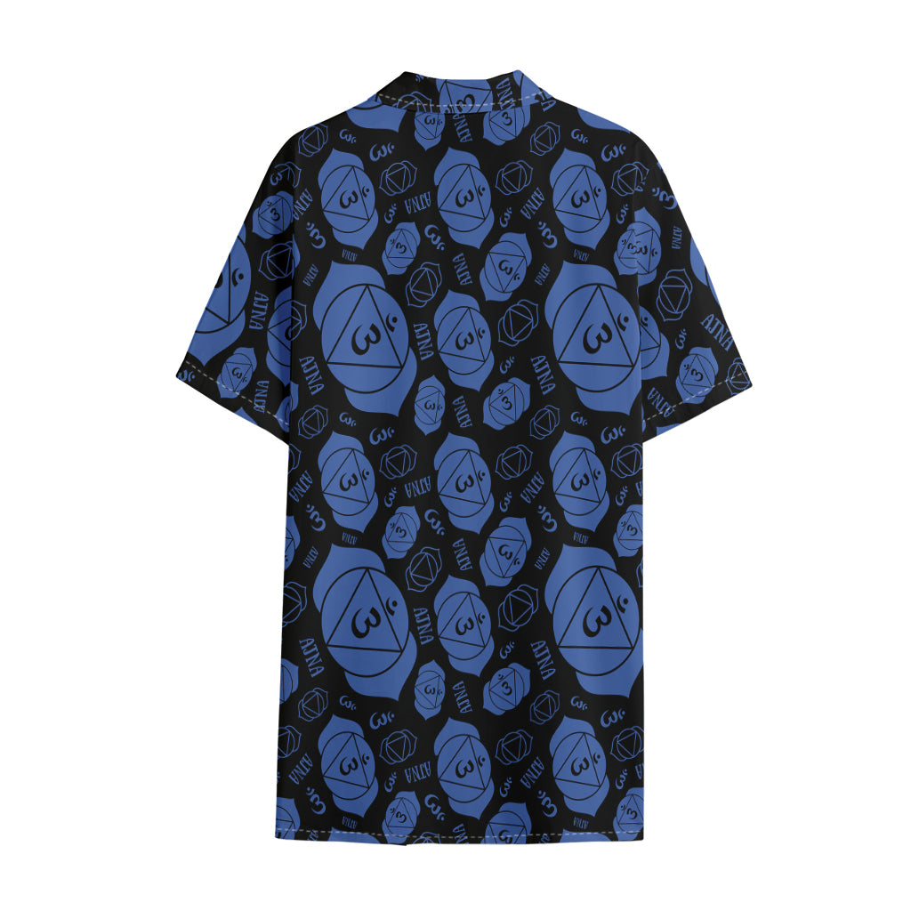 Ajna Chakra Pattern Print Cotton Hawaiian Shirt