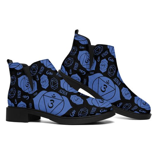 Ajna Chakra Pattern Print Flat Ankle Boots