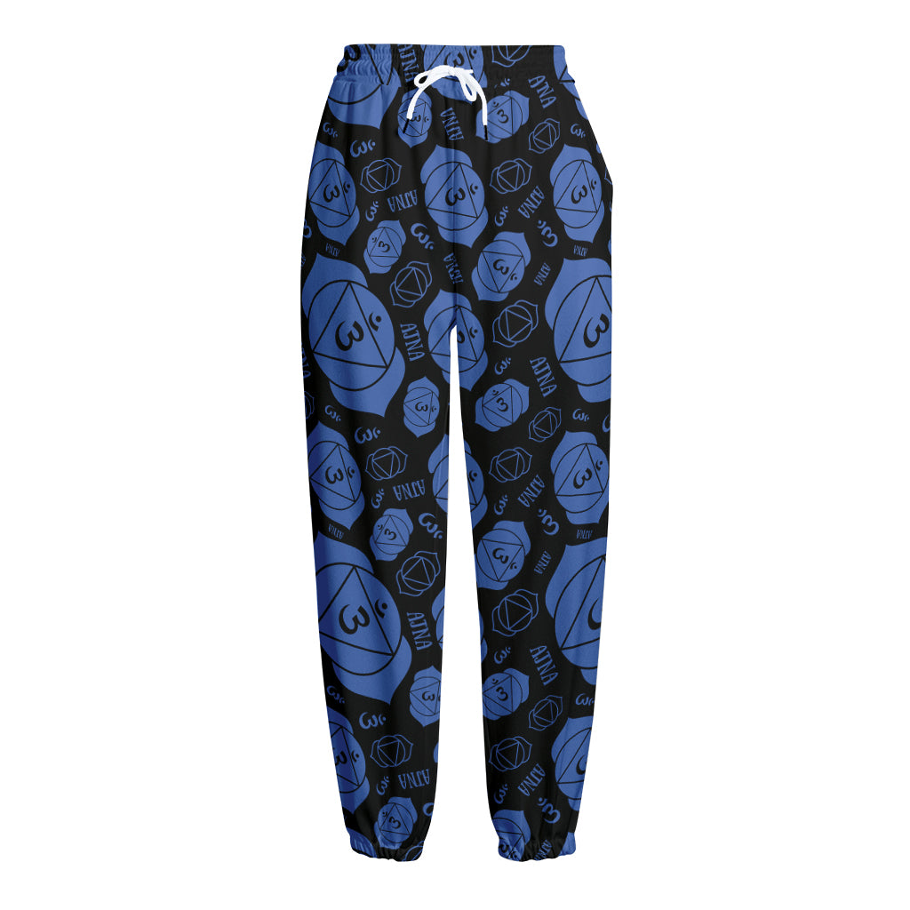 Ajna Chakra Pattern Print Fleece Lined Knit Pants