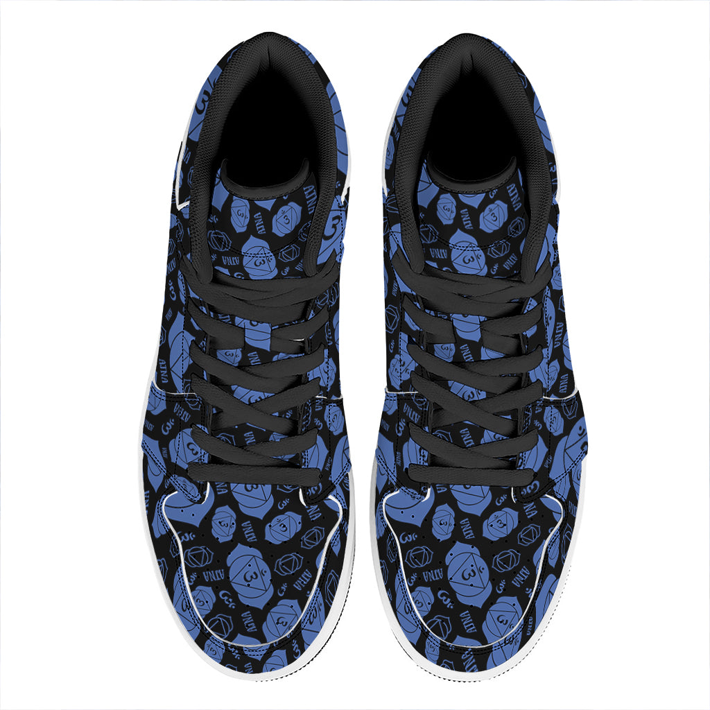 Ajna Chakra Pattern Print High Top Leather Sneakers