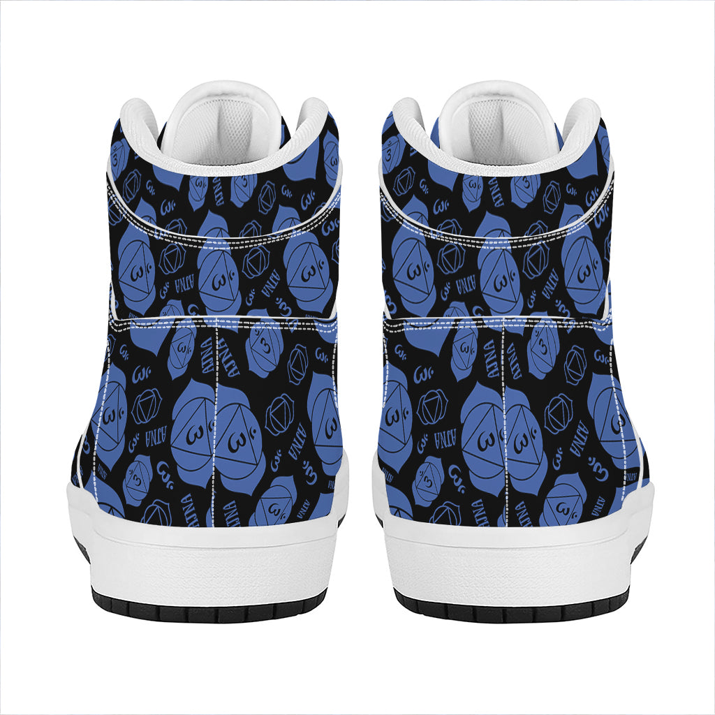 Ajna Chakra Pattern Print High Top Leather Sneakers