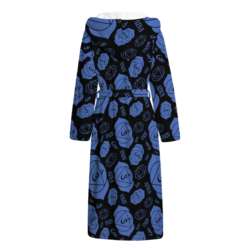 Ajna Chakra Pattern Print Hooded Bathrobe