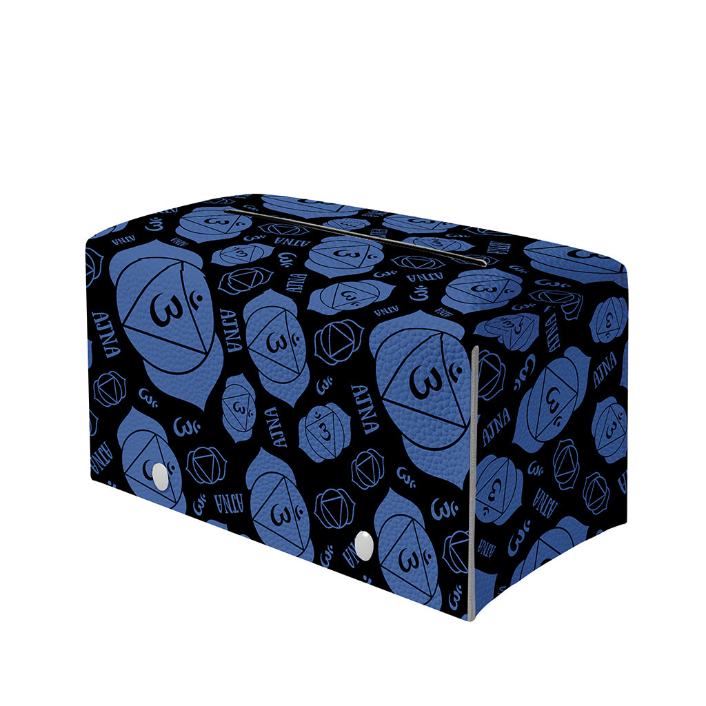 Ajna Chakra Pattern Print Leather Tissue Box Cover